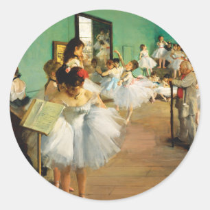 De dansklasse (1874) van Edgar Degas Ronde Sticker