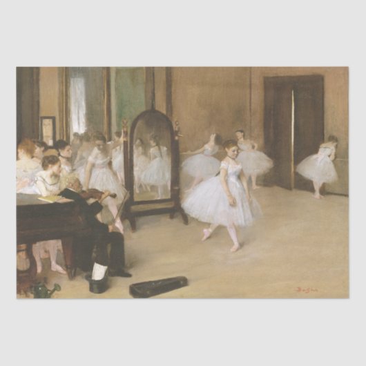 De dansklasse (ca. 1870) die Edgar Degas schildert Tissuepapier (Voorkant)