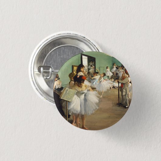 De dansklasse Edgar Degas Ronde Button 3,2 Cm (Voorkant /achterkant)