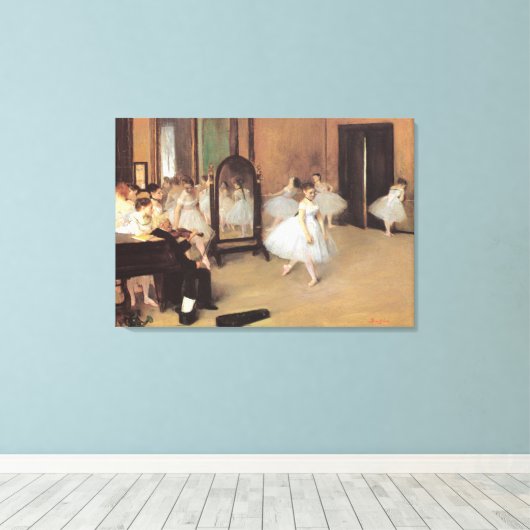 De dansklasse van Edgar Degas,  ballet Canvas Afdruk (Insitu (Houten vloer))
