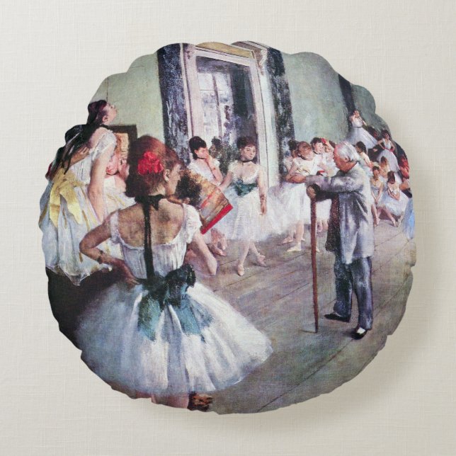 De dansklasse van Edgar Degas,  balletkunst Rond Kussen (Voorkant)