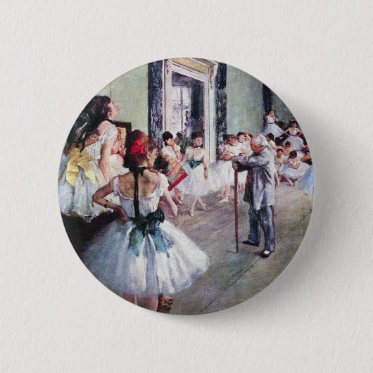 De dansklasse van Edgar Degas,  balletkunst Ronde Button 5,7 Cm (Voorkant)