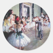 De dansklasse van Edgar Degas,  balletkunst Ronde Sticker (Voorkant)
