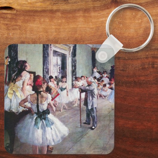 De dansklasse van Edgar Degas,  balletkunst Sleutelhanger (Achterkant)