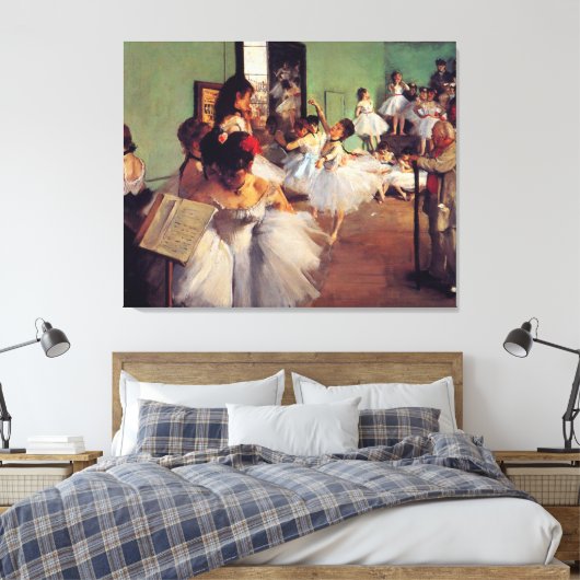 De dansklasse van Edgar Degas Canvas Afdruk (Insitu (Slaapkamer))