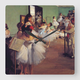 De dansklasse van Edgar Degas Vierkante Klok