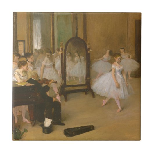 De dansles (1870) Edgar Degas Tegeltje (Voorkant)