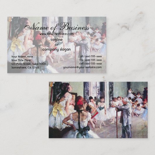 De Dansles door Edgar Degas Visitekaartje (Voorkant / Achterkant)