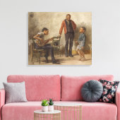 De dansles van Thomas Eakins Canvas Afdruk (Insitu (Woonkamer))