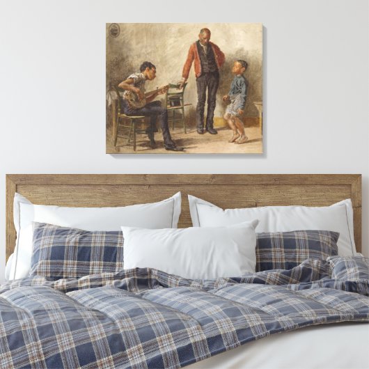 De dansles van Thomas Eakins Canvas Afdruk (Insitu (Slaapkamer))