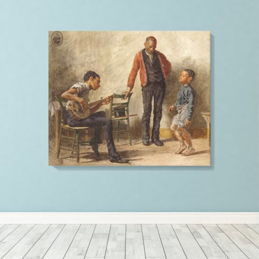 De dansles van Thomas Eakins Canvas Afdruk (Insitu (Houten vloer))