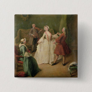 De dansles vierkante button 5,1 cm