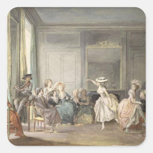 De dansles vierkante sticker (Voorkant)