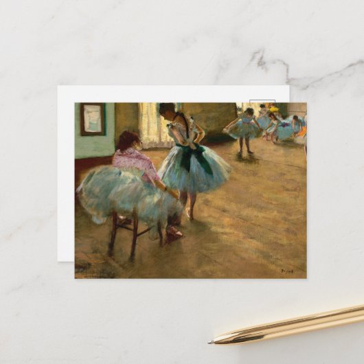 De danslessen van Edgar Degas Feestdagenkaart (Voorkant / Achterkant in situ)