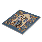 De Dapper CowBoy slaat weer grappige Koe kunst Tegeltje (Zijkant)