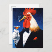 De Dapper Haan | Grappige herenclub Uitnodiging Briefkaart (Voorkant / Achterkant)