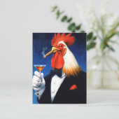 De Dapper Haan | Grappige herenclub Uitnodiging Briefkaart (Staand voorkant)