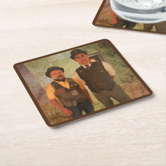 De dapper mannen van Steampunk als een stevige Kartonnen Onderzetters (Schuin)