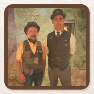 De dapper mannen van Steampunk als een stevige Kartonnen Onderzetters
