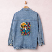 De Dapper Vos en kleurrijke bloemen Denim Jacket (Hangar)