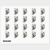 De dappere beer vierkante sticker (Vel)