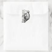 De dappere beer vierkante sticker (Tas)