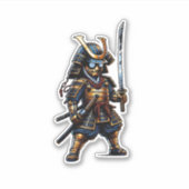 De dappere Samurai Warrior Sticker (Voorkant)