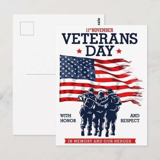 De dapperen herdenken op Veteranendag Briefkaart (Voorkant / Achterkant)