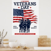 De dapperen herdenken op Veteranendag Poster (Keuken)