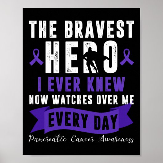De dapperste held Pancreaskanker Awareness Maand Poster (Voorkant)