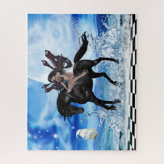 De Dark Angel en haar Black Unicorn Legpuzzel (Verticaal)