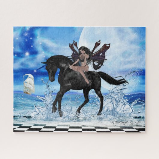 De Dark Angel en haar Black Unicorn Legpuzzel (Horizontaal)