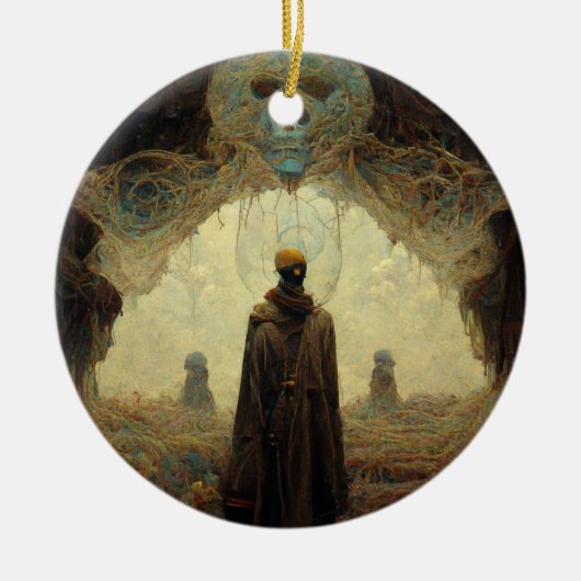 De Dark Fantasy Sci-Fi van de ingang Keramisch Ornament (Voorkant)