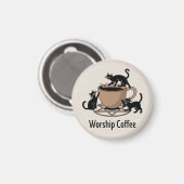 De Dark Lord Katten Aanbidden Koffie, Aanbidden Ko Magneet (Voorkant / Achterkant)