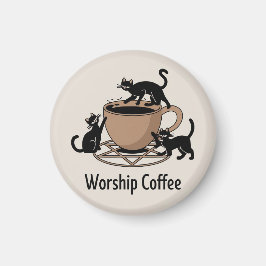 De Dark Lord Katten Aanbidden Koffie, Aanbidden Ko Magneet