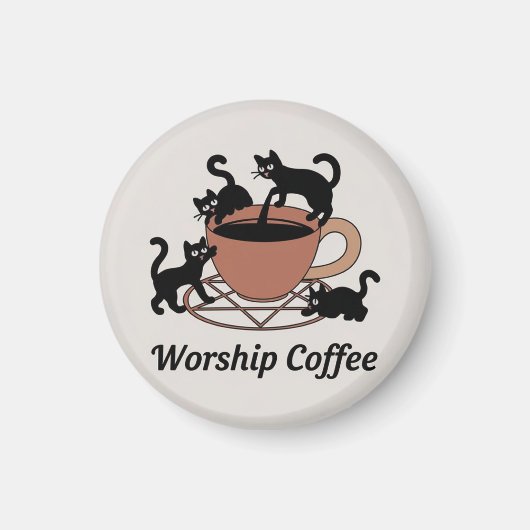 De Dark Lord Katten Aanbidden Koffie, Aanbidden Ko Magneet (Voorkant)