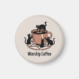 De Dark Lord Katten Aanbidden Koffie, Aanbidden Ko Magneet