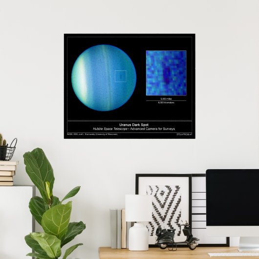 De Dark Spot op Planet Uranus van de Hubble Poster (Thuiskantoor)