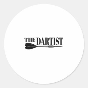 De Dartist Dart Artist Ronde Sticker