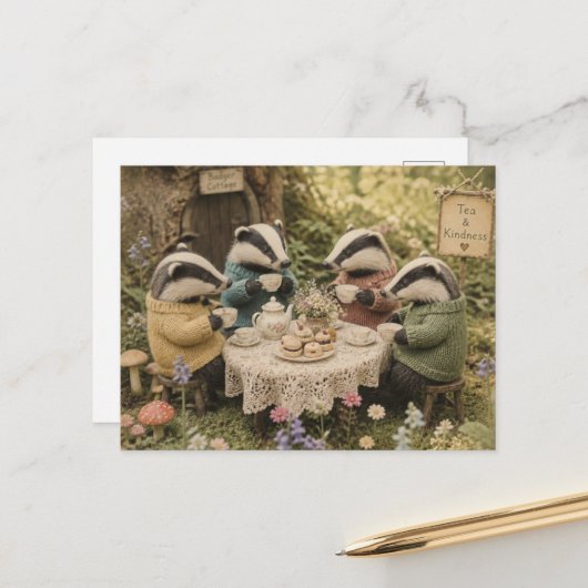 De Das Thee Partij Briefkaart (Voorkant / Achterkant in situ)