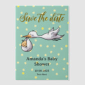 De datum baby shower opslaan vellum uitnodigingen (Voorkant)