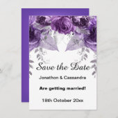 DE DATUM BEWAREN VAN ELEGANTE PAARSE METALLIGE STR (Voorkant / Achterkant)