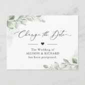 De datum chic groenblijvende eucalyptus uitgesteld briefkaart (Voorkant)