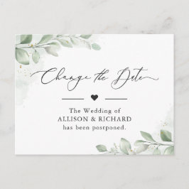 De datum chic groenblijvende eucalyptus uitgesteld briefkaart