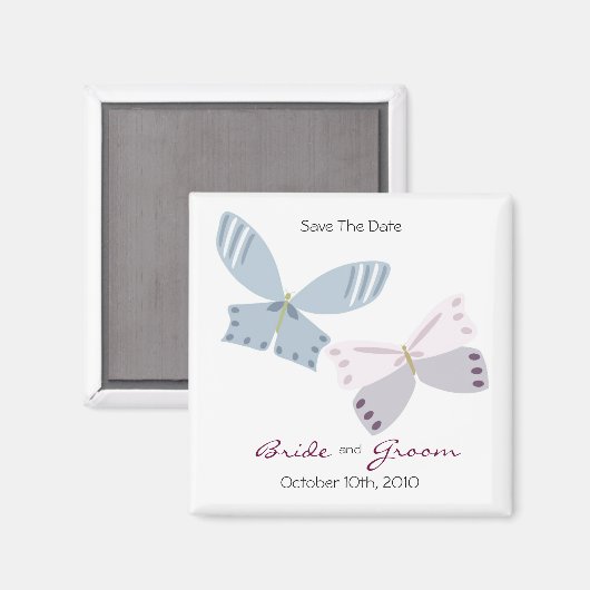 De datum en vlinders opslaan magneet (Voorkant / Achterkant)