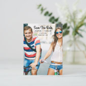 De datum-fotokaart opslaan | Trendy, modern, Casua Aankondigingskaart (Staand voorkant)