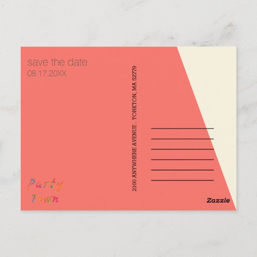 De datum geometrische koraal opslaan briefkaart (Achterkant)