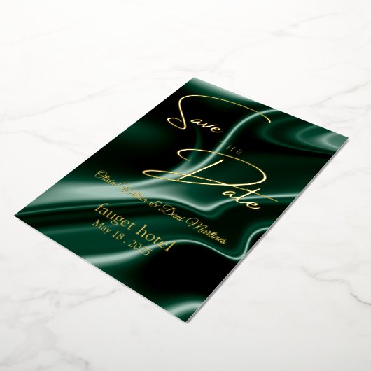 de datum " groene zijde " opslaan folie uitnodiging (Gedraaid)