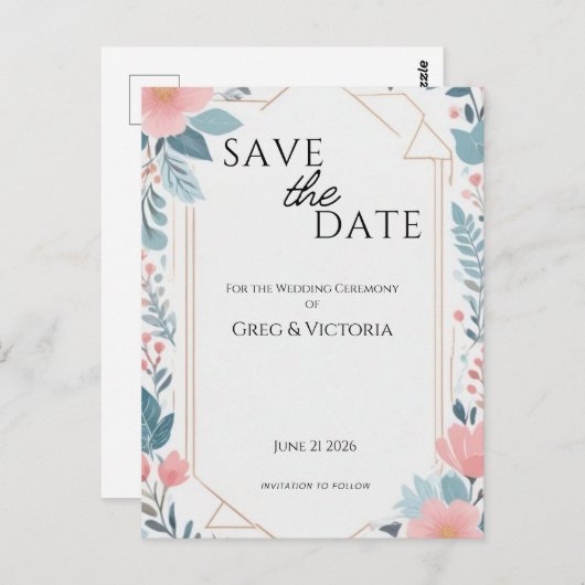 De datum handmatig opslaan briefkaart (Voorkant / Achterkant)