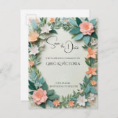 De datum handmatig opslaan uitnodiging briefkaart (Voorkant / Achterkant)